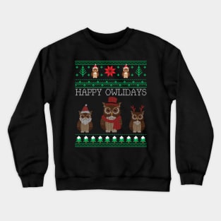 Funny Cute Owl Lovers Owl Ugly Christmas Sweaters Crewneck Sweatshirt